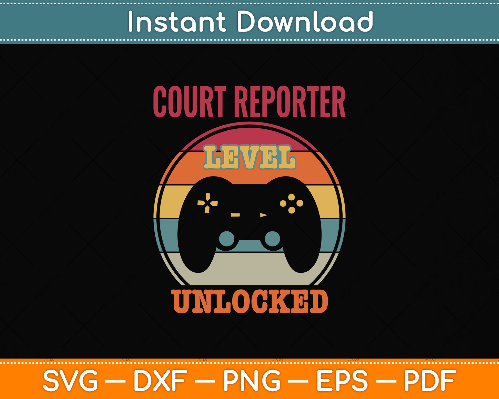 Court Reporter Level Unlocked Gamer Svg Png Dxf Digital Cutting File