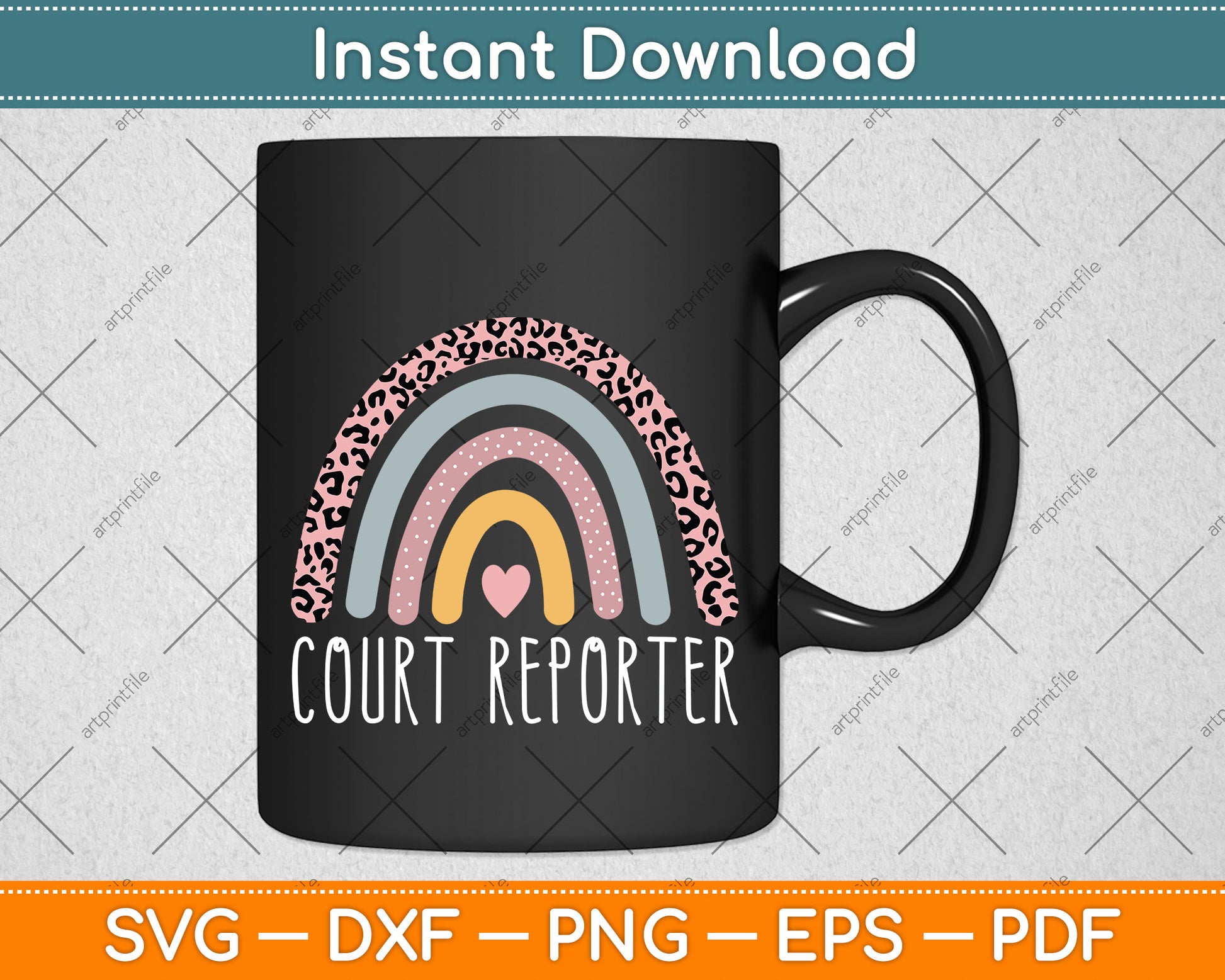 Court Reporter Rainbow Leopard Funny Court Reporter Svg Png Dxf Digital Cutting File