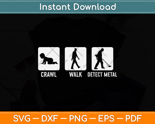 Crawl Walk Detect Metal Svg Png Dxf Digital Cutting File