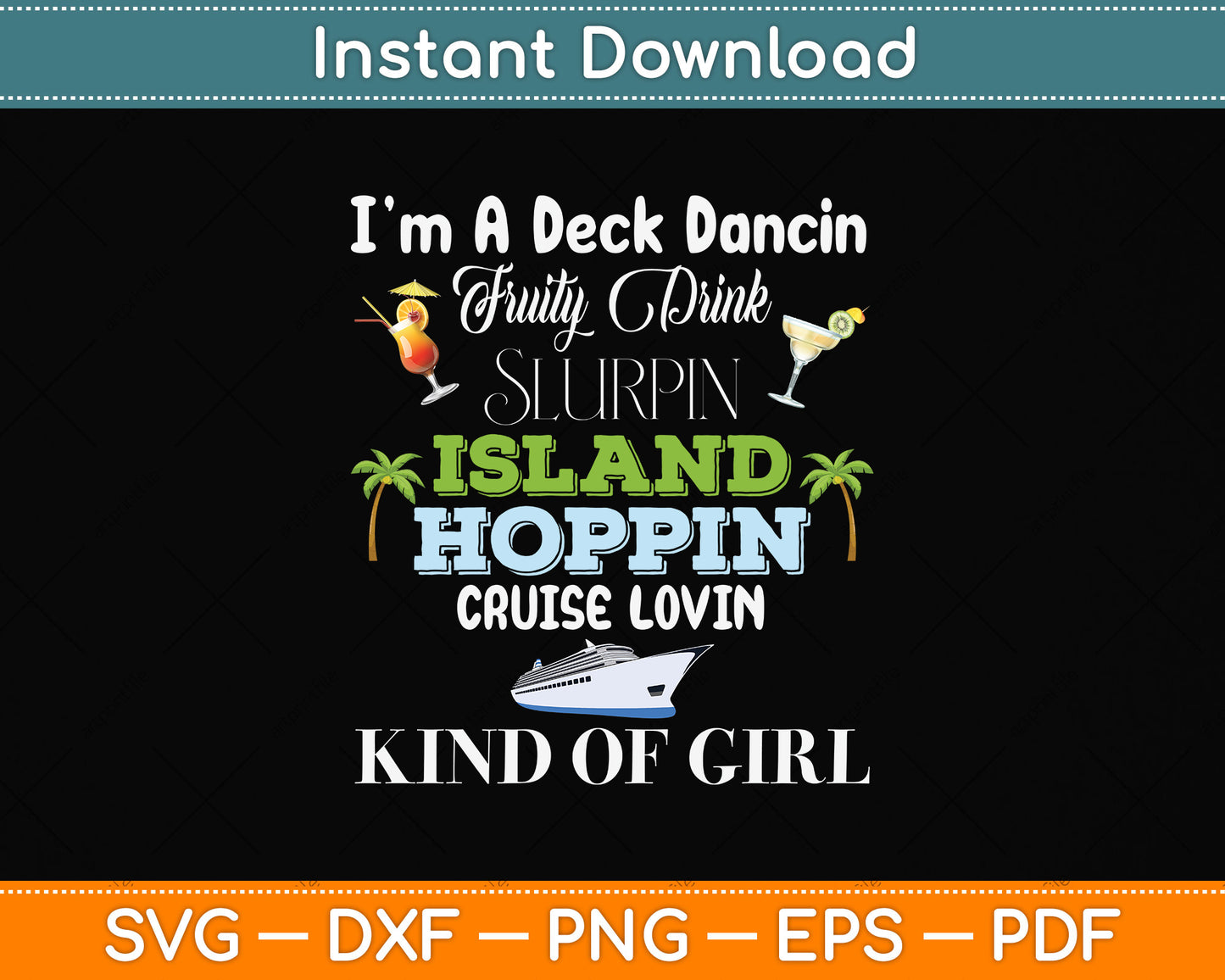 Cruise Ship Accessories Island Hoppin Cruise Boat Svg Png Dxf Digital Cutting File