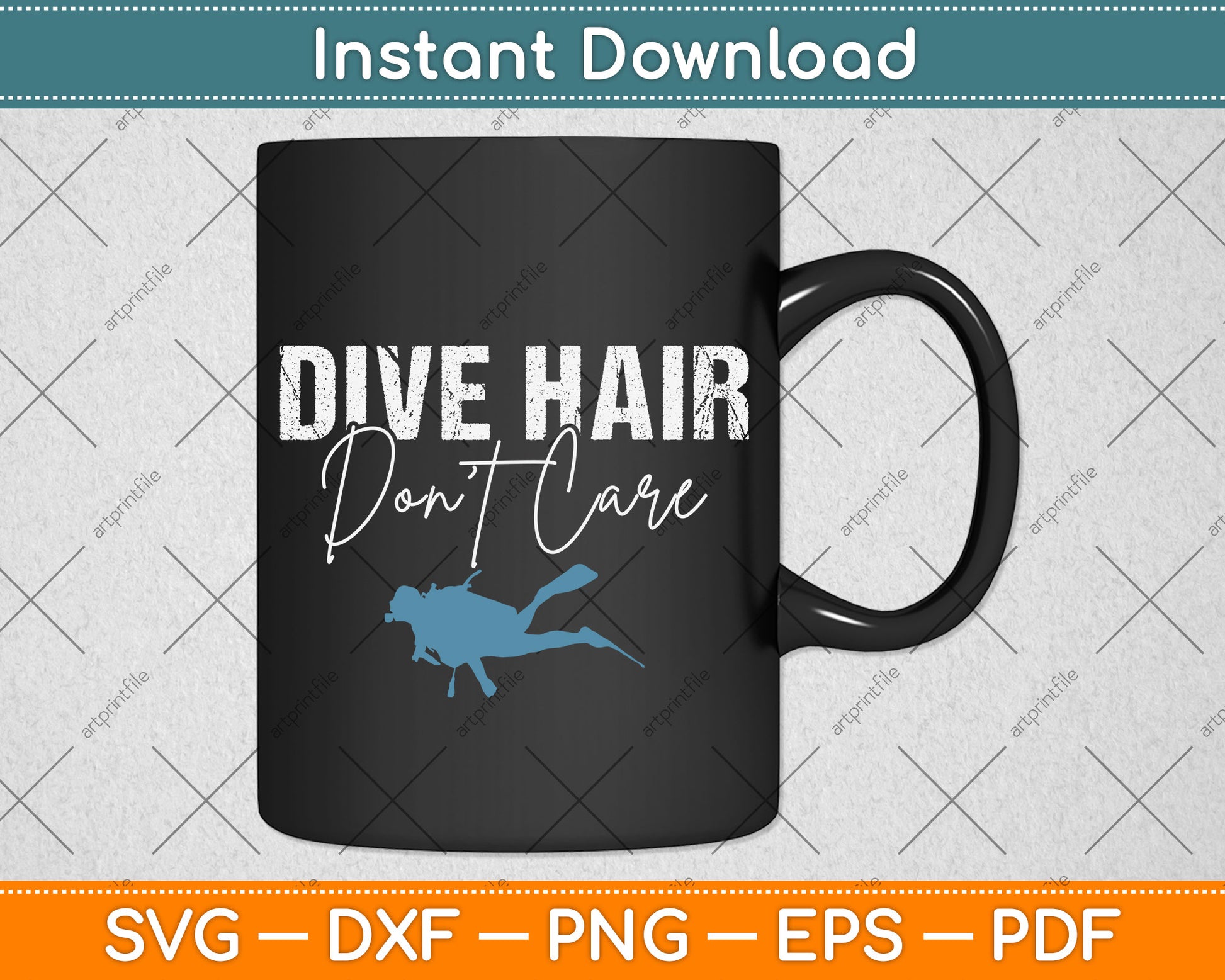 Dive Hair Don't Care Svg Png Dxf Digital Cutting File