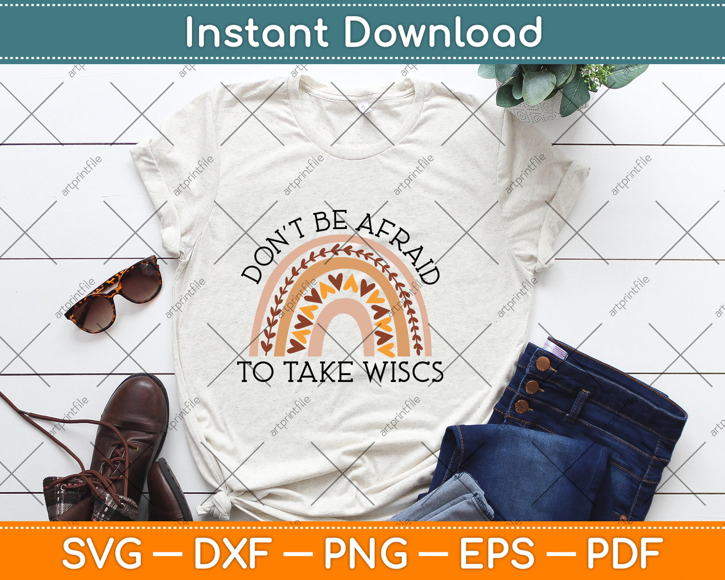 Don't Be Afraid To Take Wisc School Psychologist Rainbow Svg Png Dxf Cutting File