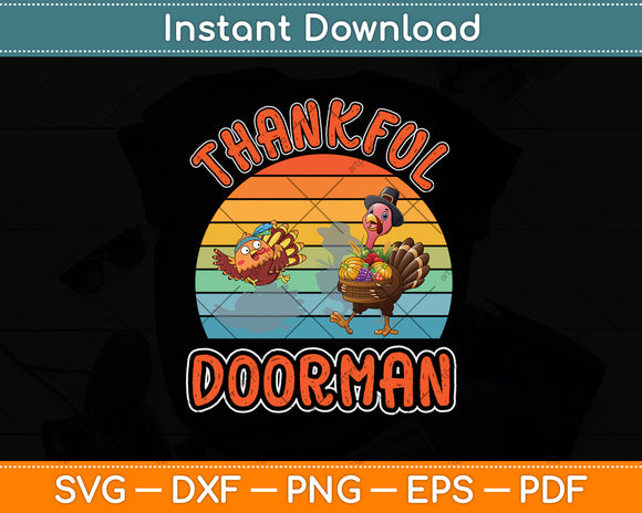 Doorman Job Funny Thanksgiving Svg Png Dxf Digital Cutting File