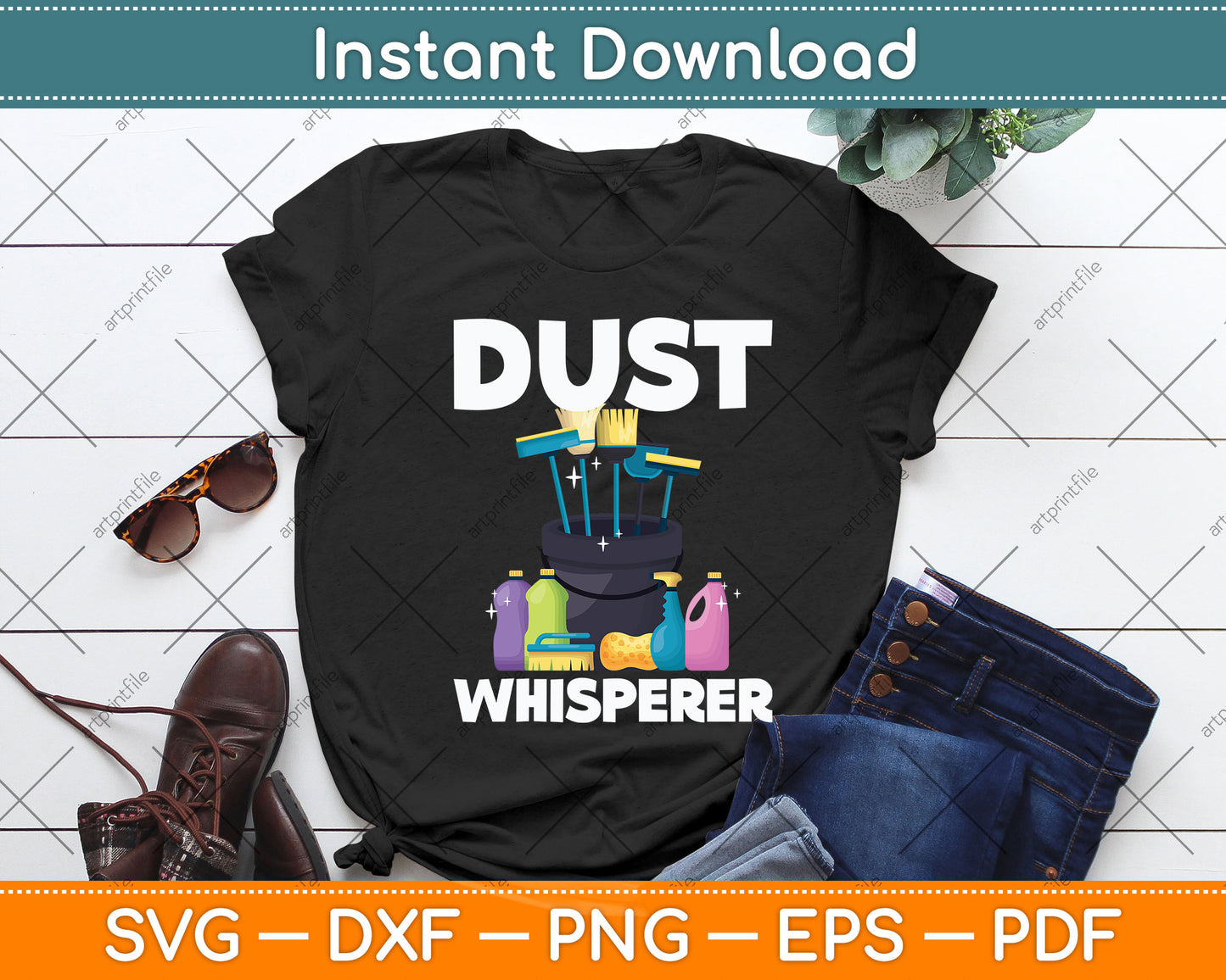 Dust Whisperer Cleaner Housekeeper Housekeeping Svg Png Dxf Digital Cutting File