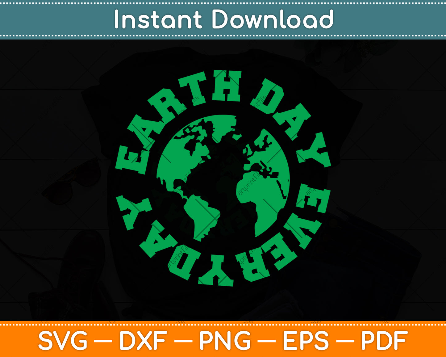 Earth Day Everyday Retro Svg Png Dxf Digital Cutting File