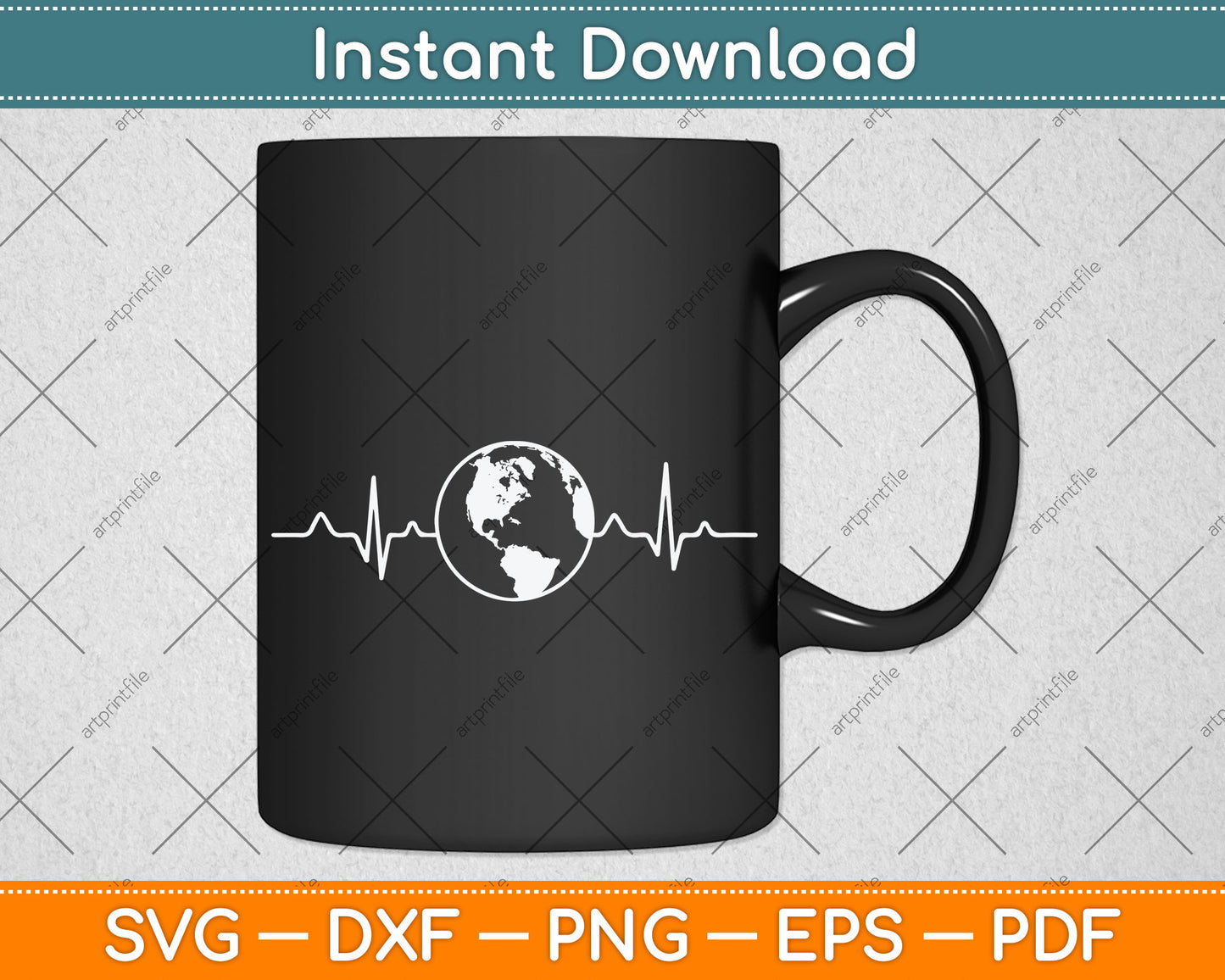 Earth Day Heartbeat Svg Png Dxf Digital Cutting File