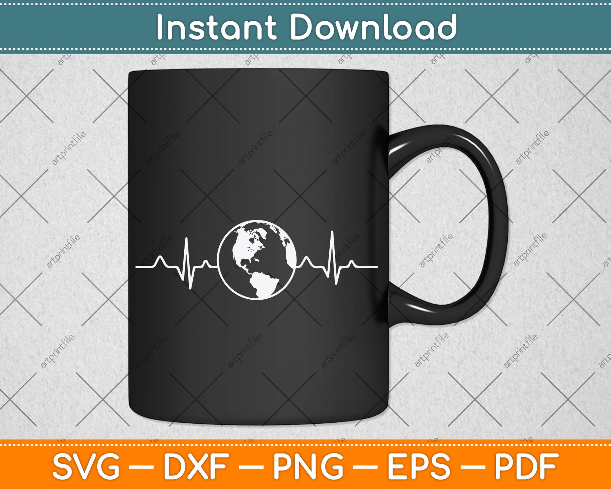 Earth Day Heartbeat Svg Png Dxf Digital Cutting File