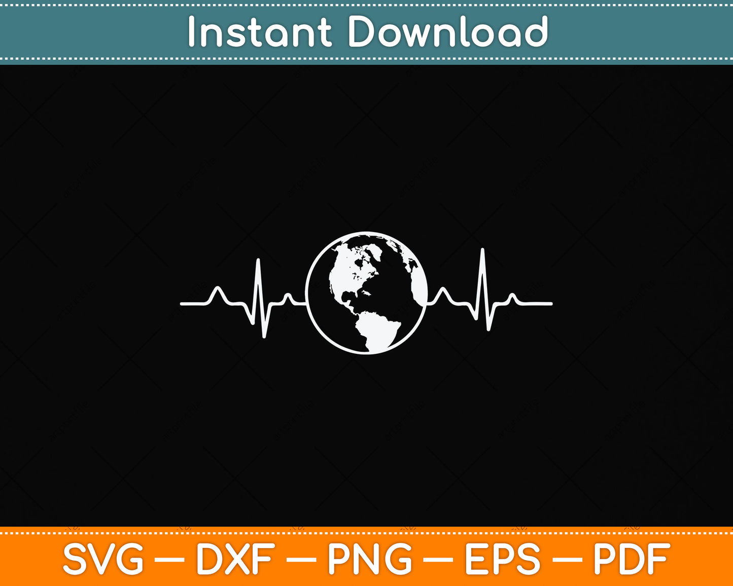 Earth Day Heartbeat Svg Png Dxf Digital Cutting File