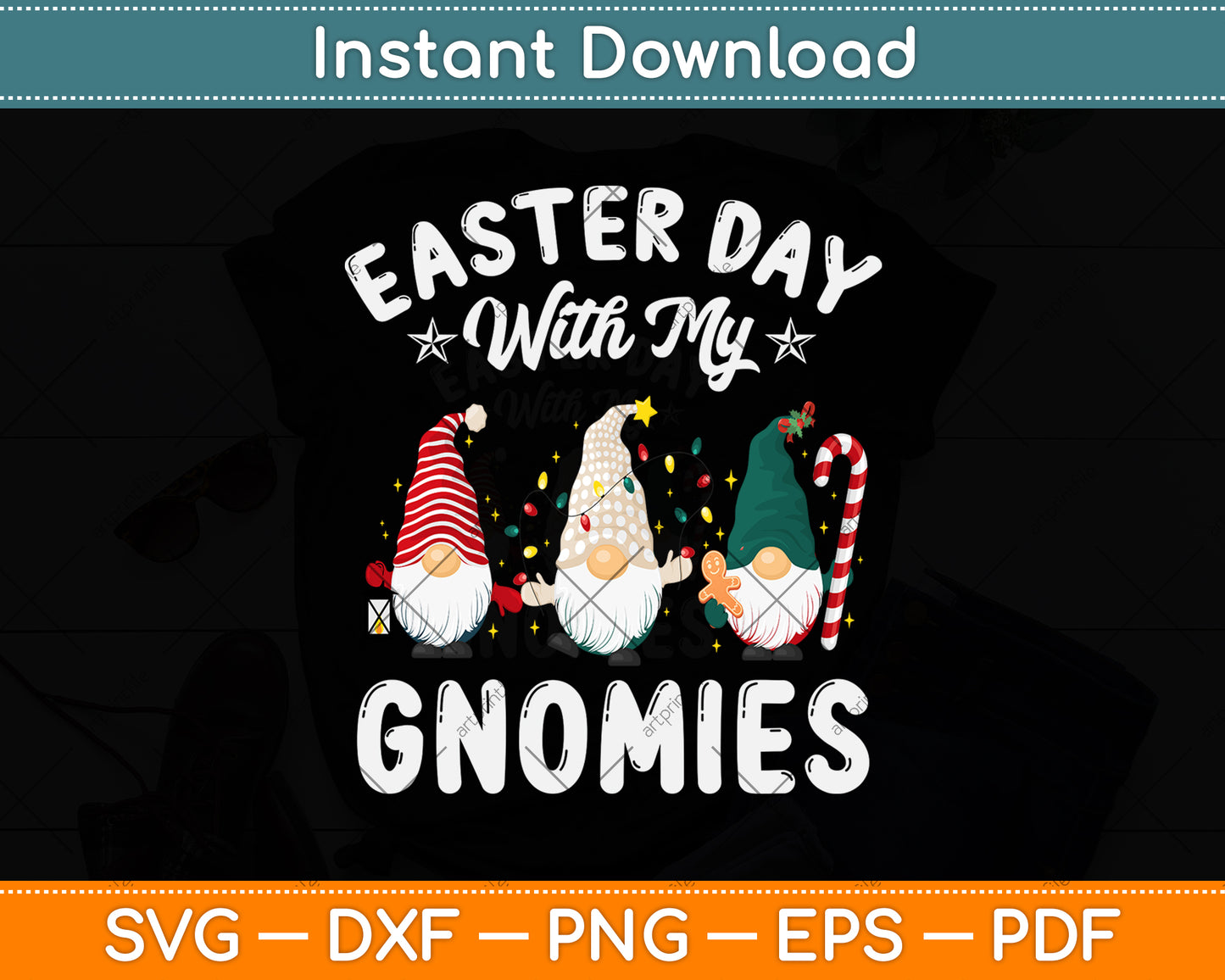 Easter Day With My Gnomies Nurse Life Svg Png Dxf Digital Cutting File