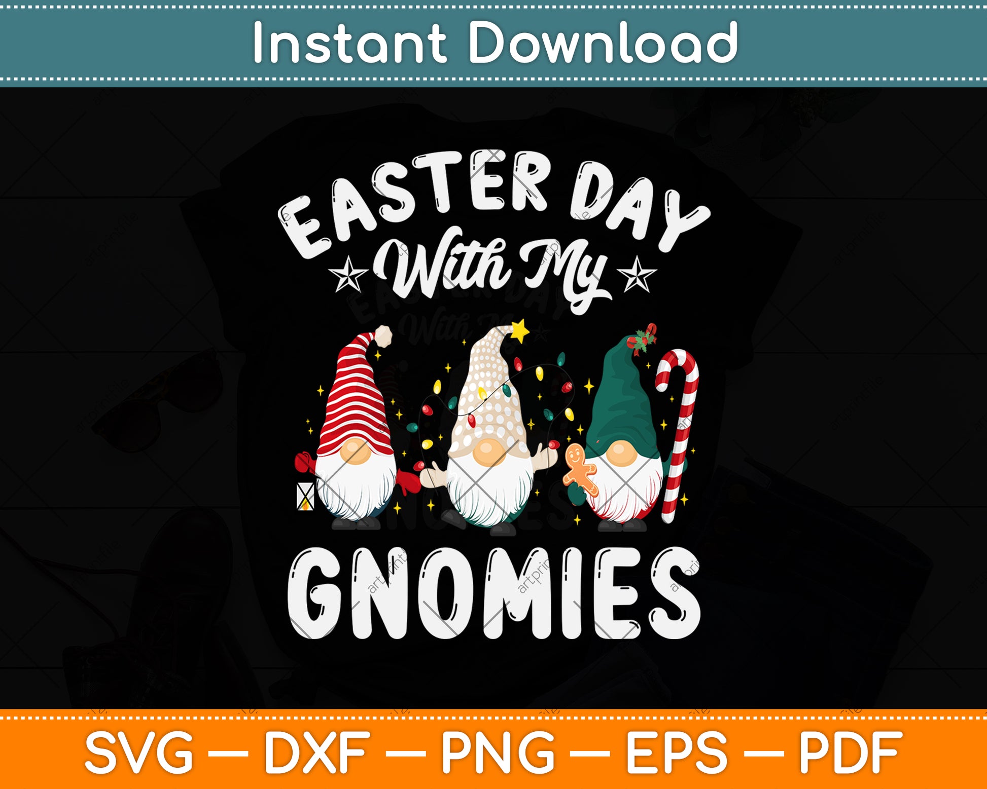 Easter Day With My Gnomies Nurse Life Svg Png Dxf Digital Cutting File