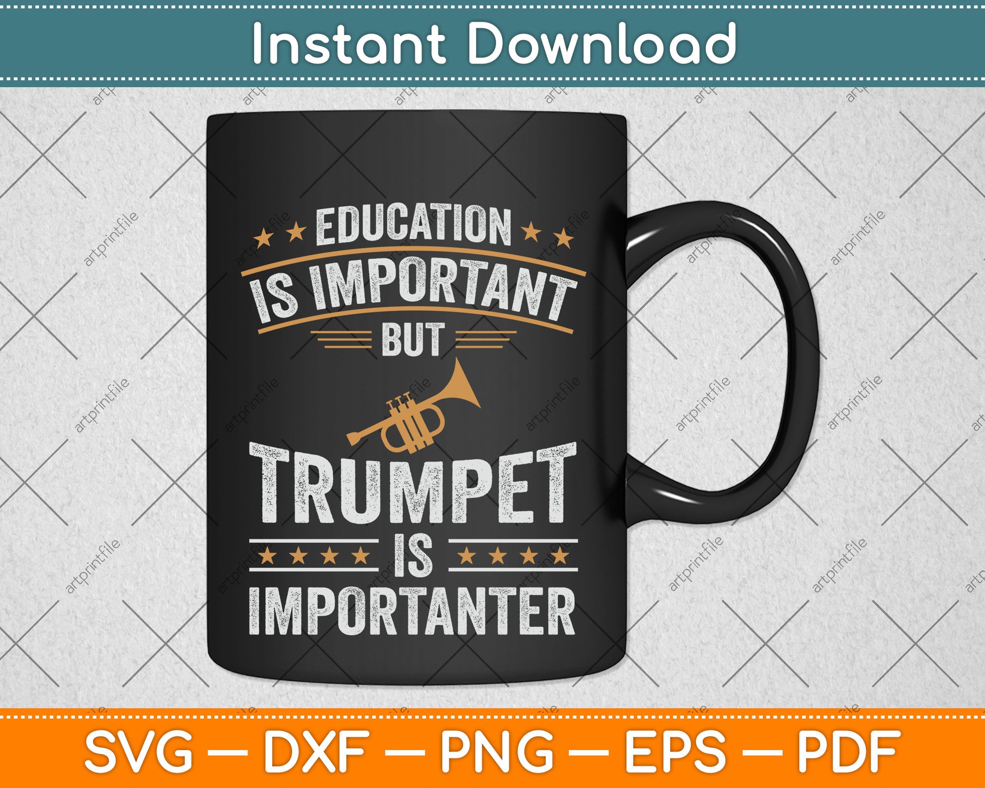 Education Is Important But Trumpet Is Importanter Svg Png Dxf Digital Cutting File