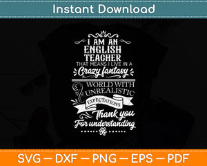 English Teacher Teaching School Kid Education Svg Png Dxf Digital Cutting File