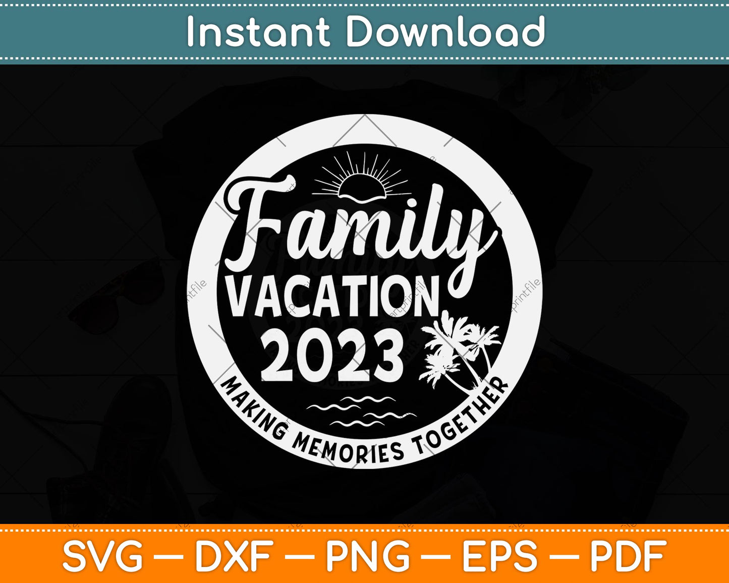 Family Trip Summer Vacation Beach 2023 Vintage Lover Svg Png Dxf Digital Cutting File