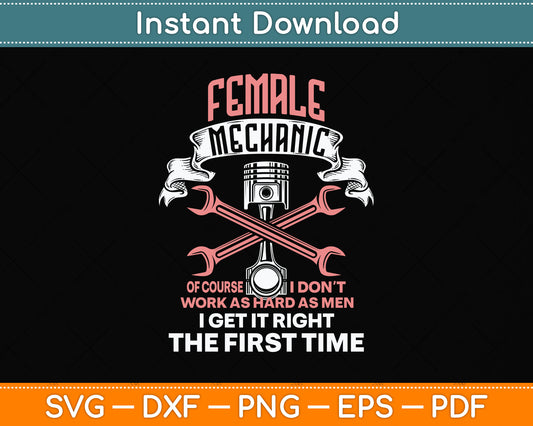 Female Mechanic Car Auto Girl Svg Png Dxf Digital Cutting File