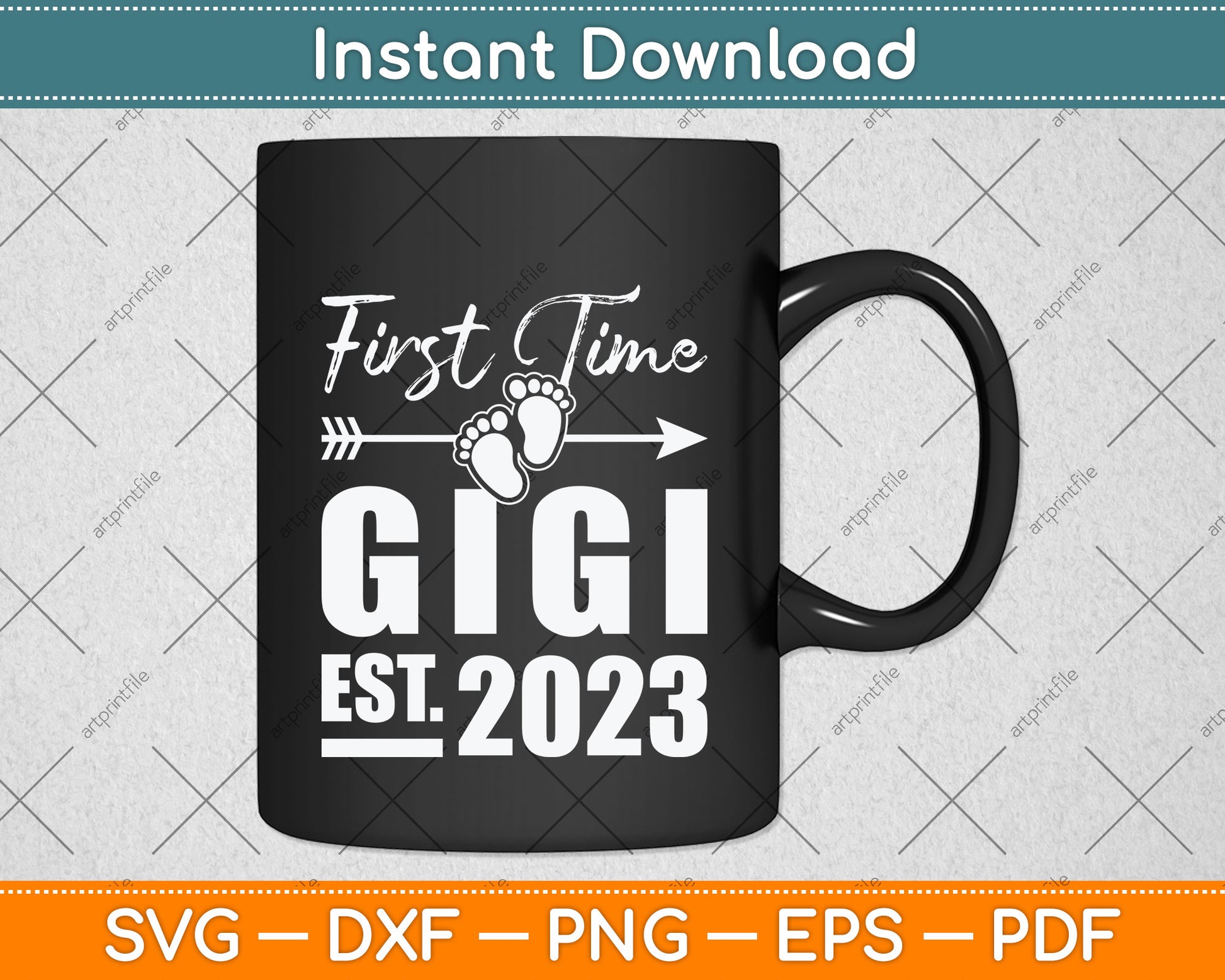 First time Gigi 2023 Mothers Day Svg Png Dxf Digital Cutting File