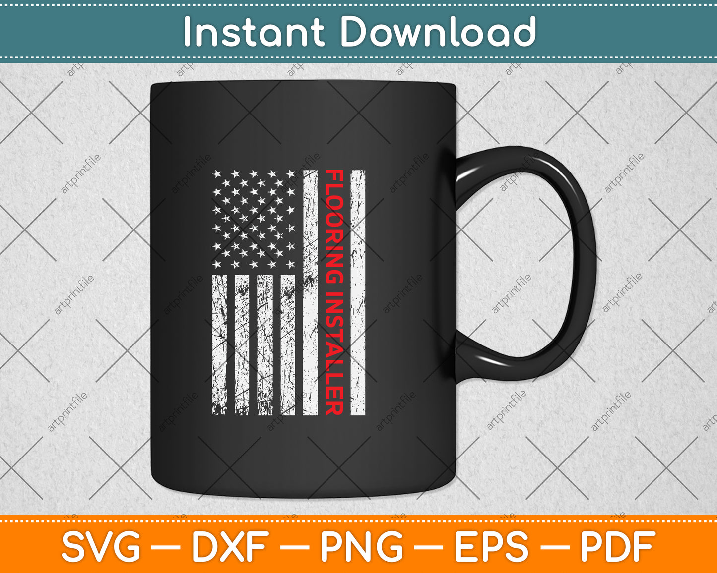 American Flag Flooring Installer Contractor Svg Png Dxf Digital Cutting File