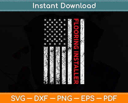 American Flag Flooring Installer Contractor Svg Png Dxf Digital Cutting File