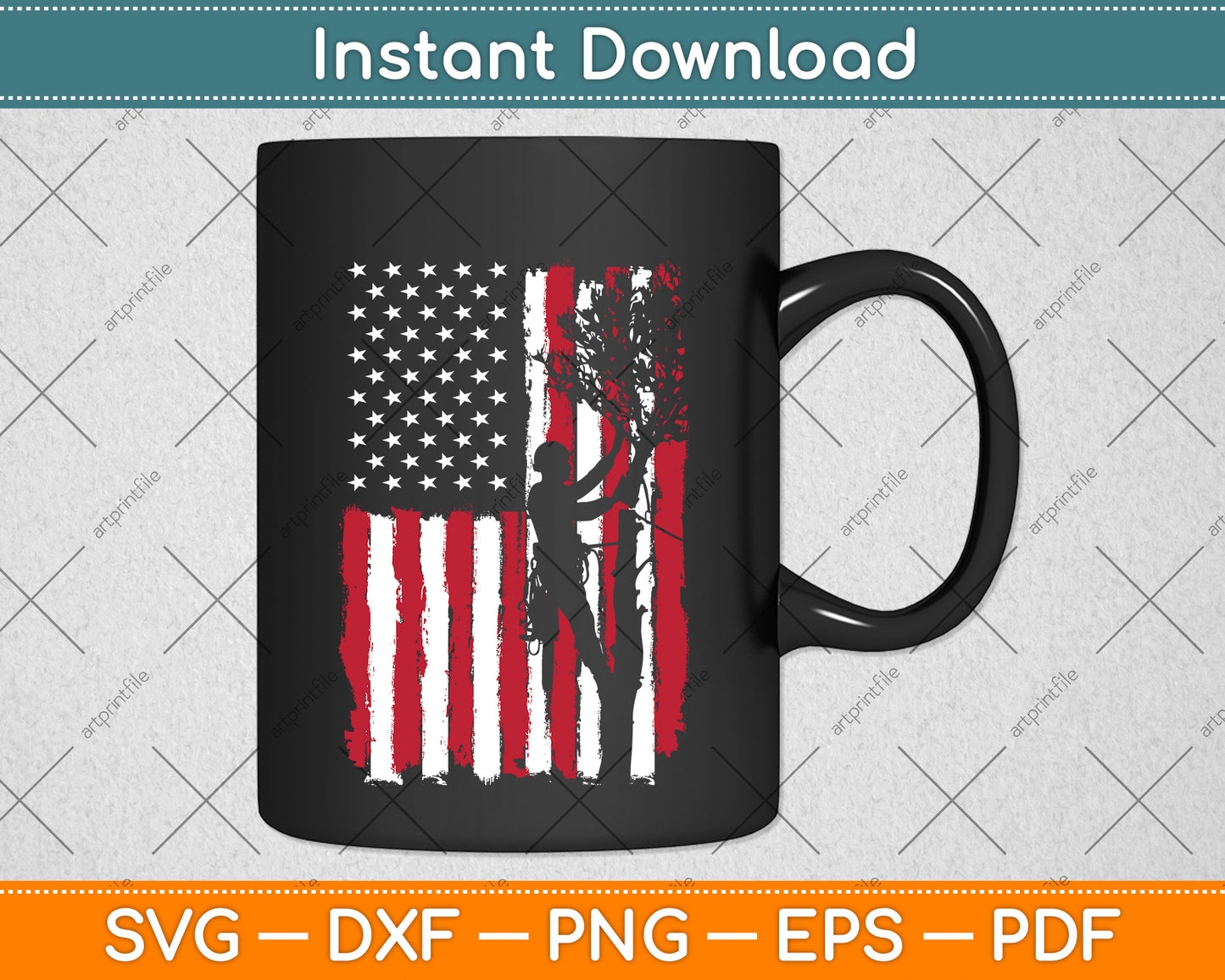 Funny American Flag Arborist Svg Png Dxf Digital Cutting File