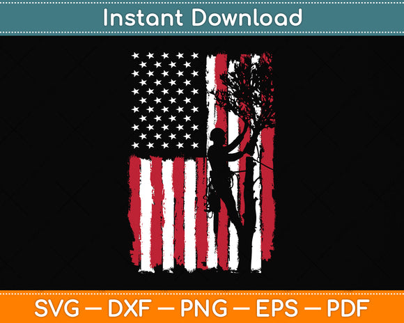 Funny American Flag Arborist Svg Png Dxf Digital Cutting File