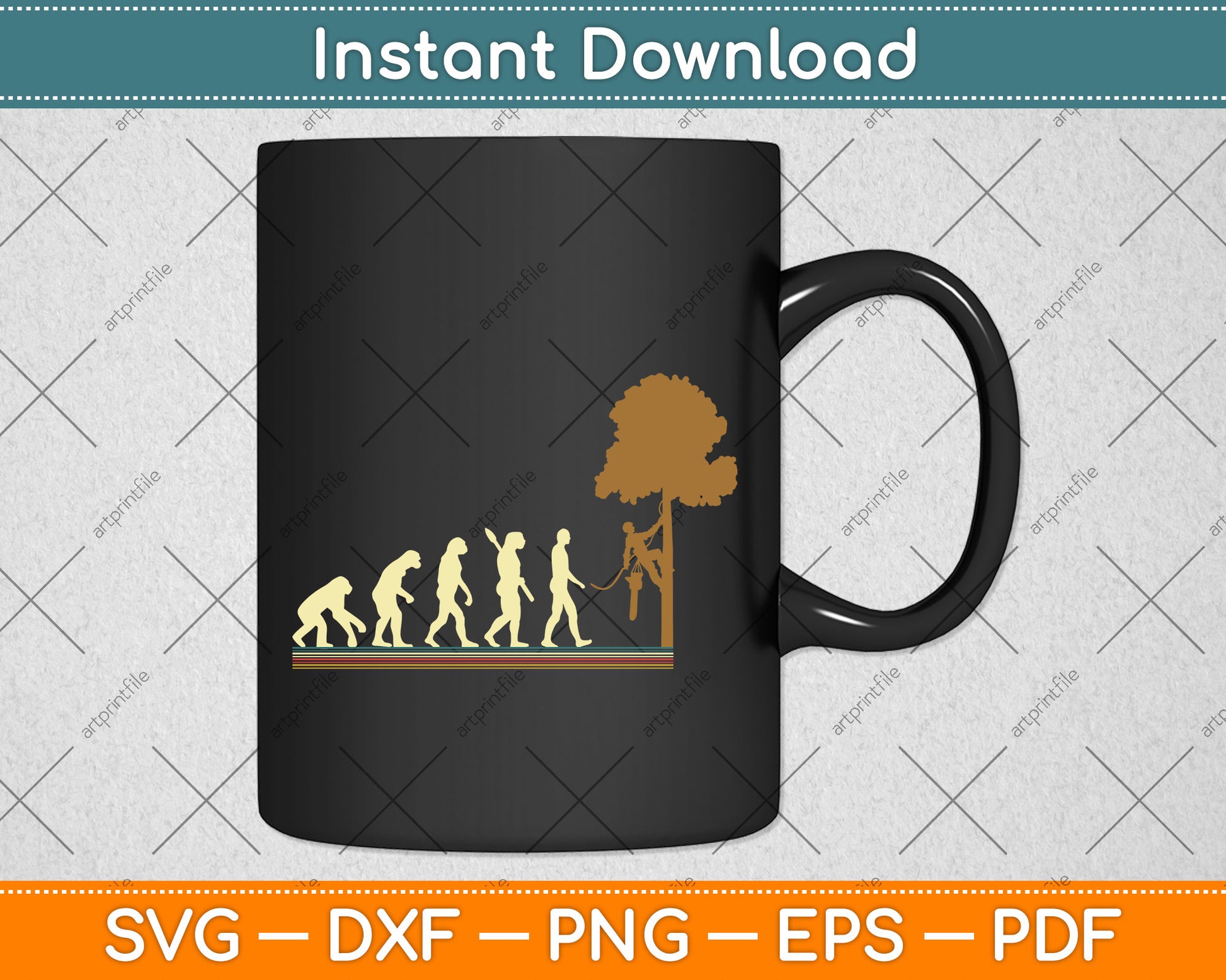 Funny Arborist Evolution Svg Png Dxf Digital Cutting File