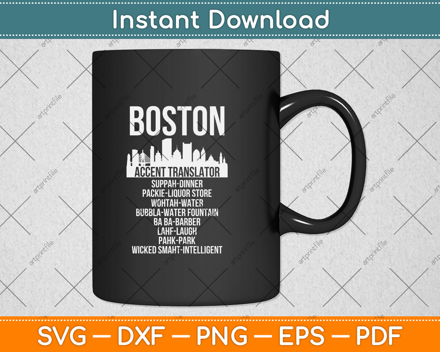 Funny Boston Accent Translator Svg Png Dxf Digital Cutting File