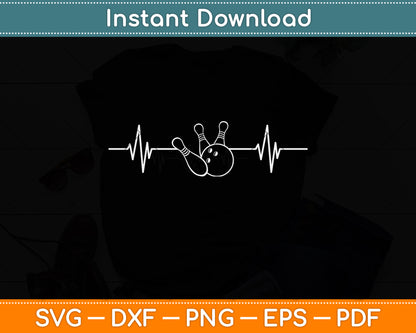 Funny Bowling Heartbeat Svg Png Dxf Digital Cutting File