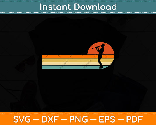 Funny Clarinet Player Musician 80s Retro Vintage Svg Png Dxf Digital Cutting File