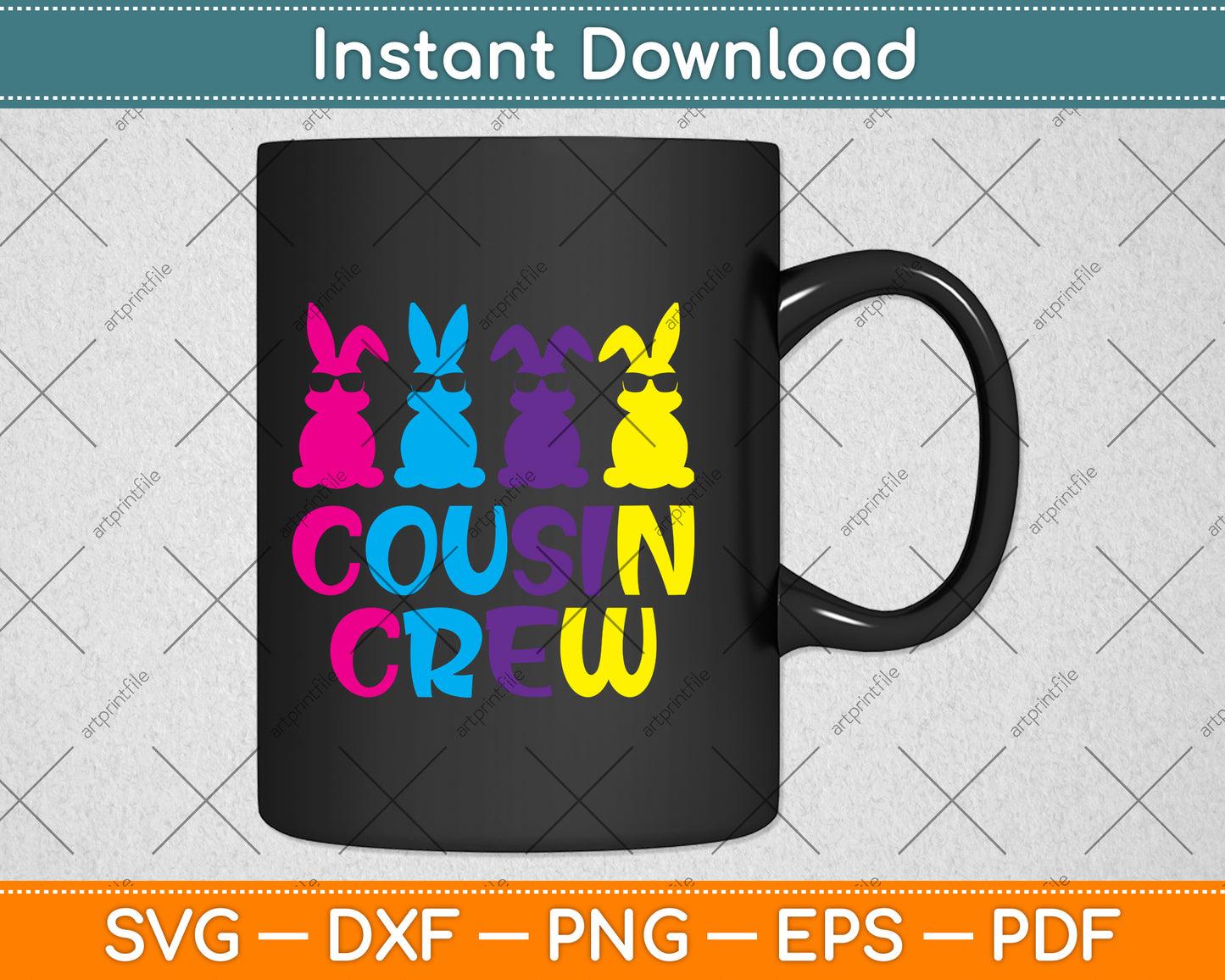 Funny Cousin Crew Easter Svg Png Dxf Digital Cutting File