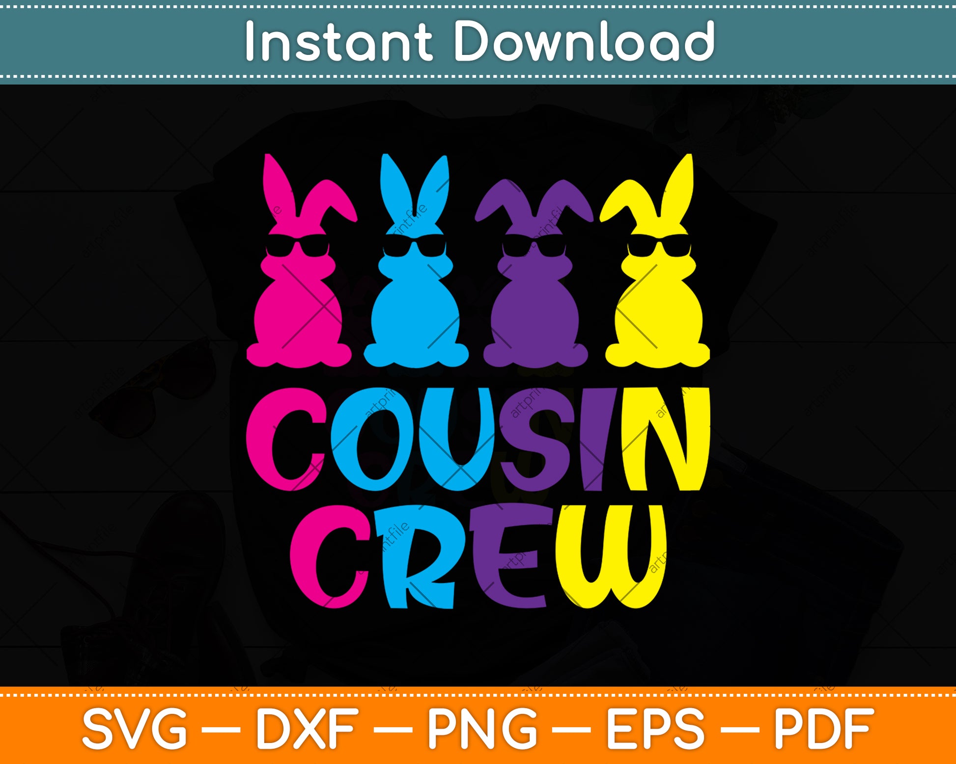 Funny Cousin Crew Easter Svg Png Dxf Digital Cutting File