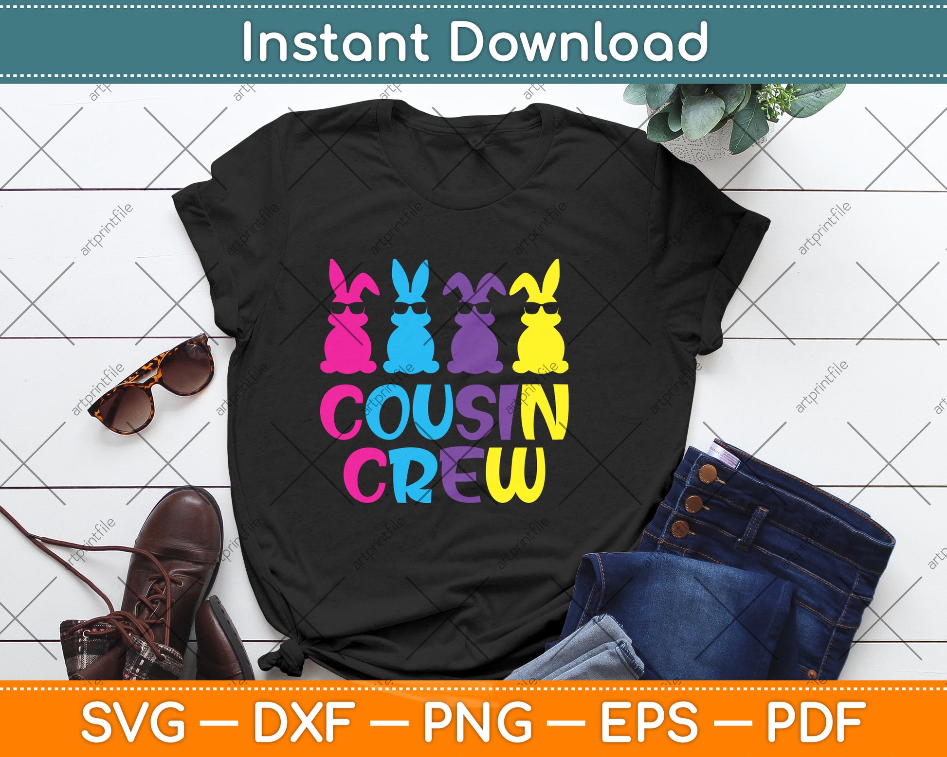 Funny Cousin Crew Easter Svg Png Dxf Digital Cutting File