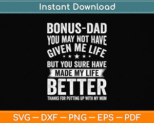 Funny Father's Day Bonus Dad Gift From Daughter Son Wife Svg Png Dxf Cutting File