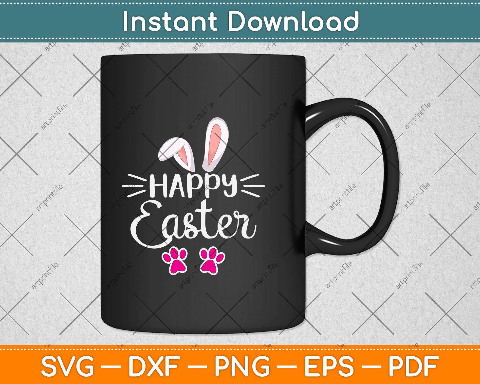 Funny Happy Easter Three Bunny Svg Png Dxf Digital Cutting File