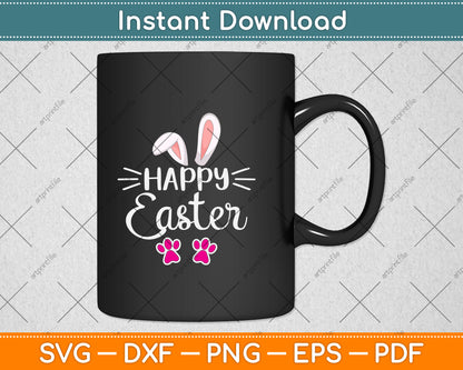 Funny Happy Easter Three Bunny Svg Png Dxf Digital Cutting File
