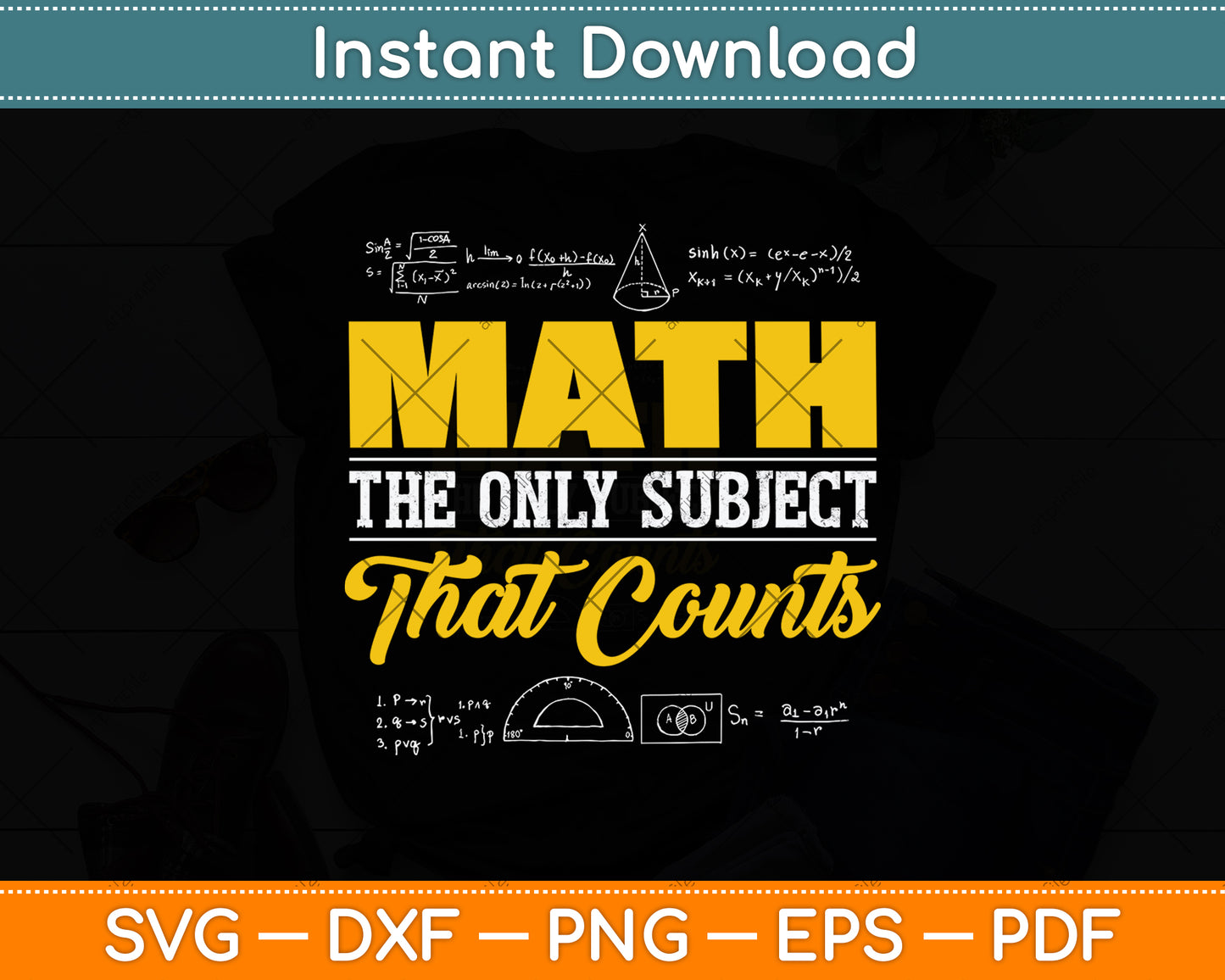 Math The Only Subject That Counts Funny Svg Png Dxf Digital Cutting File