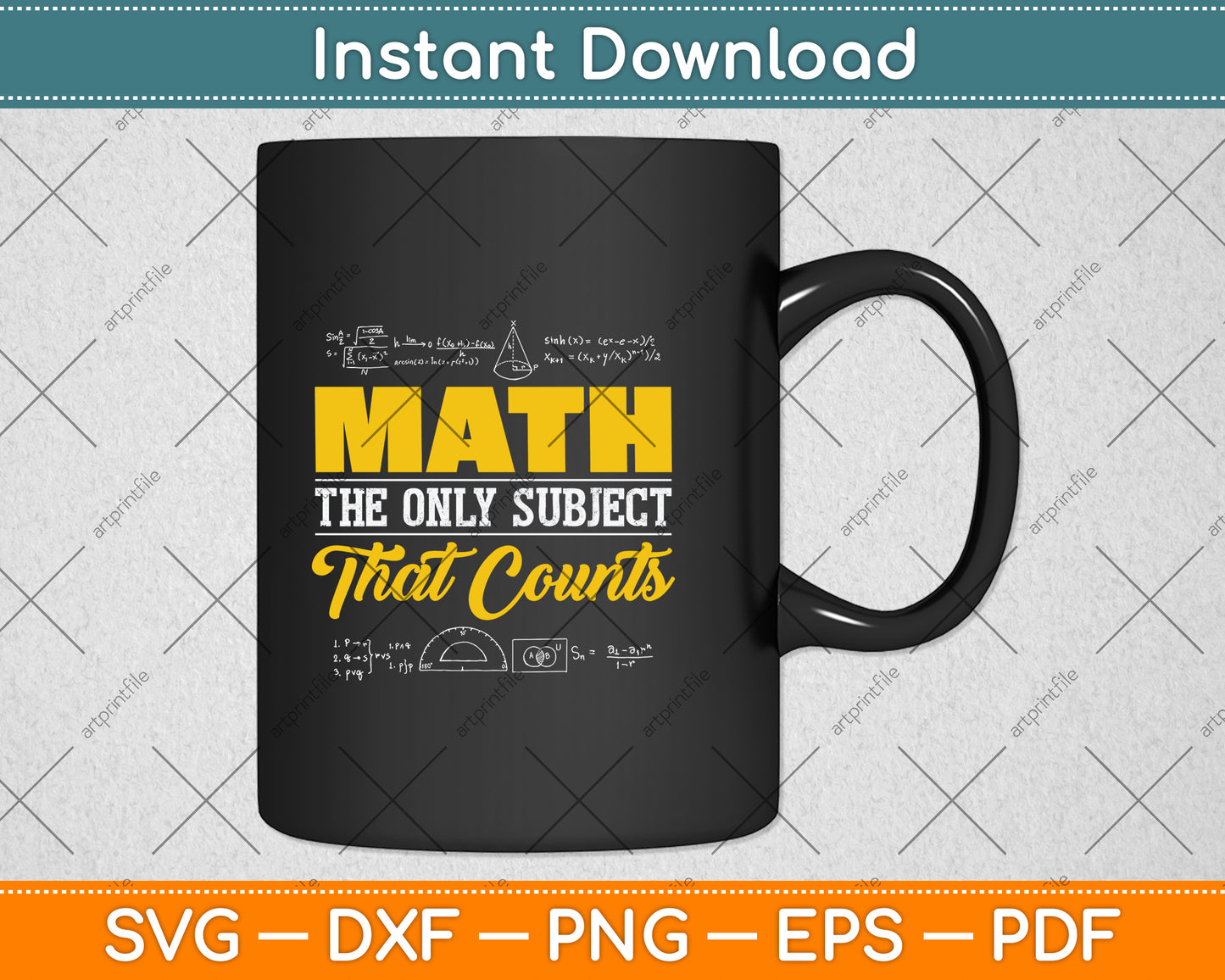 Math The Only Subject That Counts Funny Svg Png Dxf Digital Cutting File