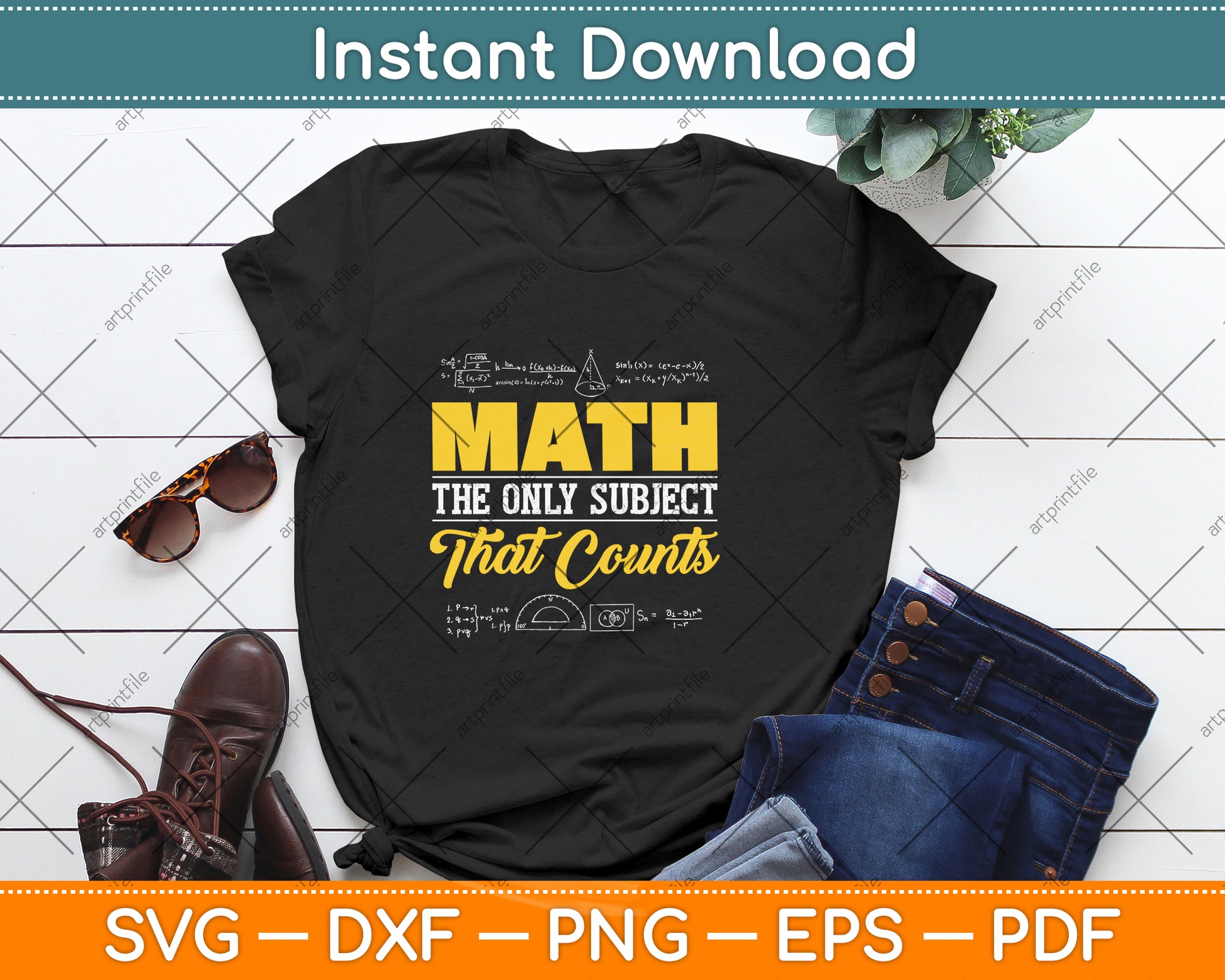 Math The Only Subject That Counts Funny Svg Png Dxf Digital Cutting File