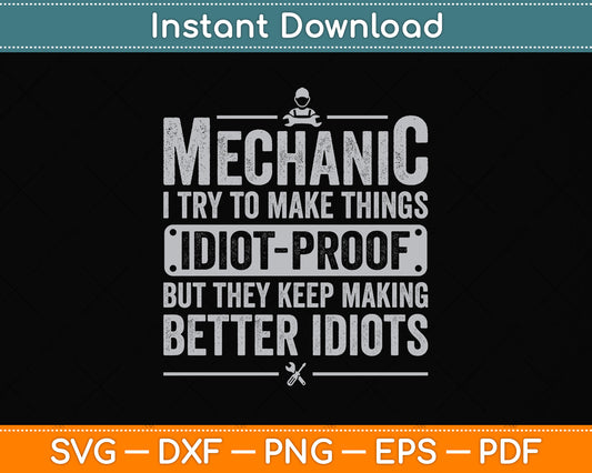 Funny Mechanic Dad Car Garage Auto Mechanics Svg Png Dxf Digital Cutting File