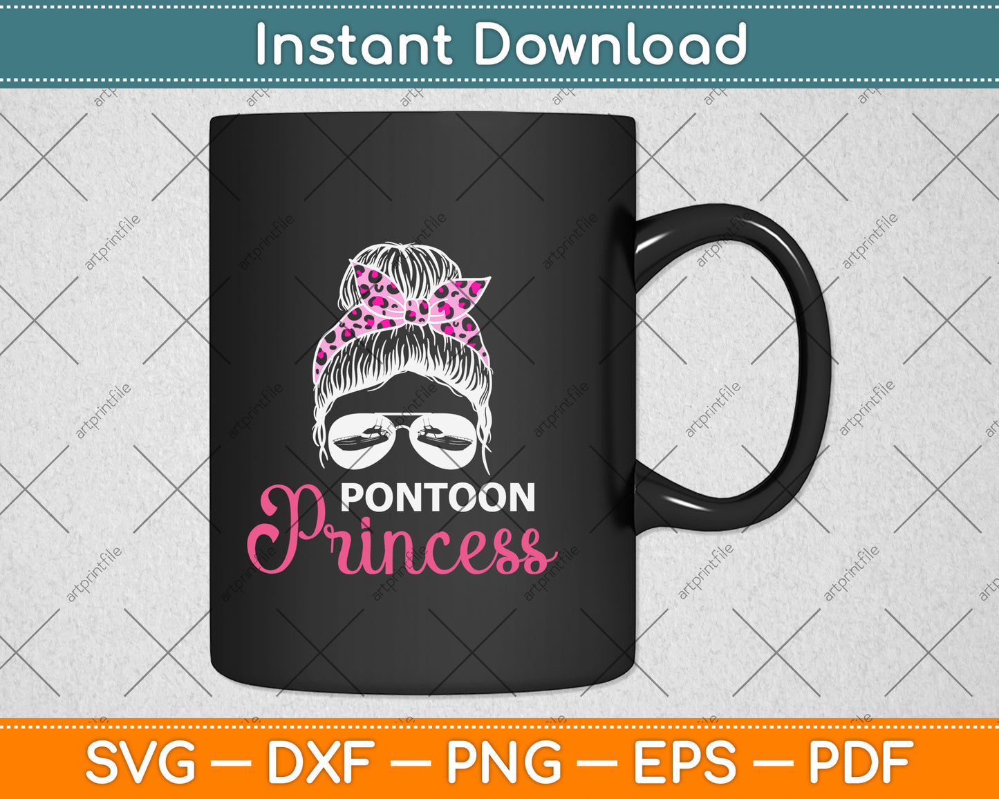 Funny Pontoon Princess Svg Png Dxf Digital Cutting File