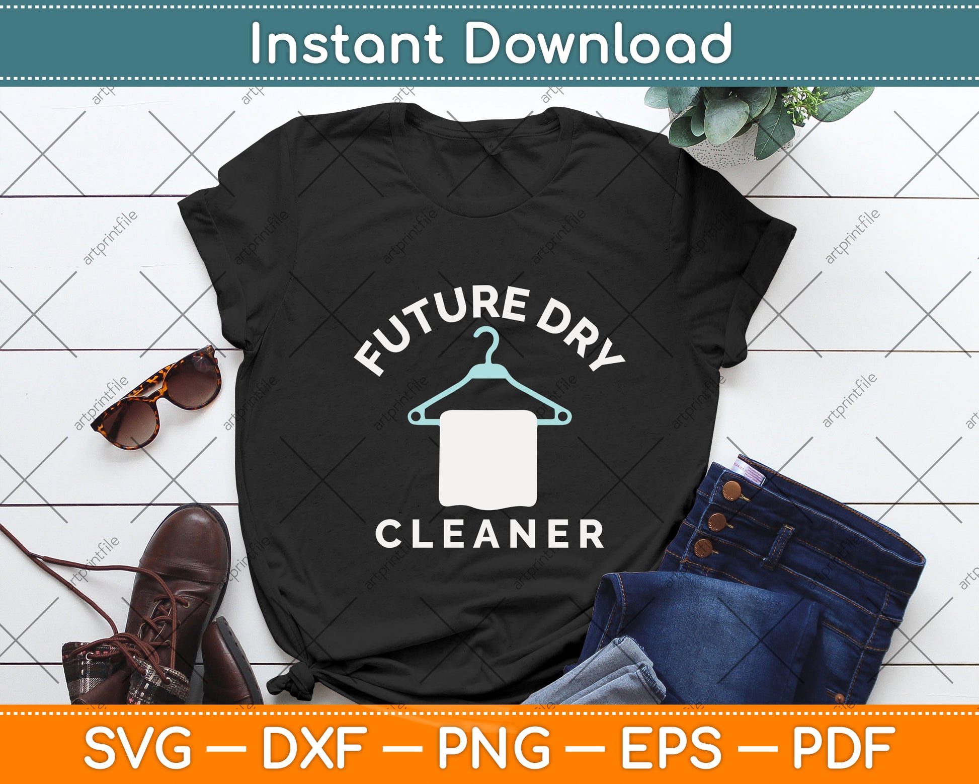 Future Dry Cleaner Svg Png Dxf Digital Cutting File