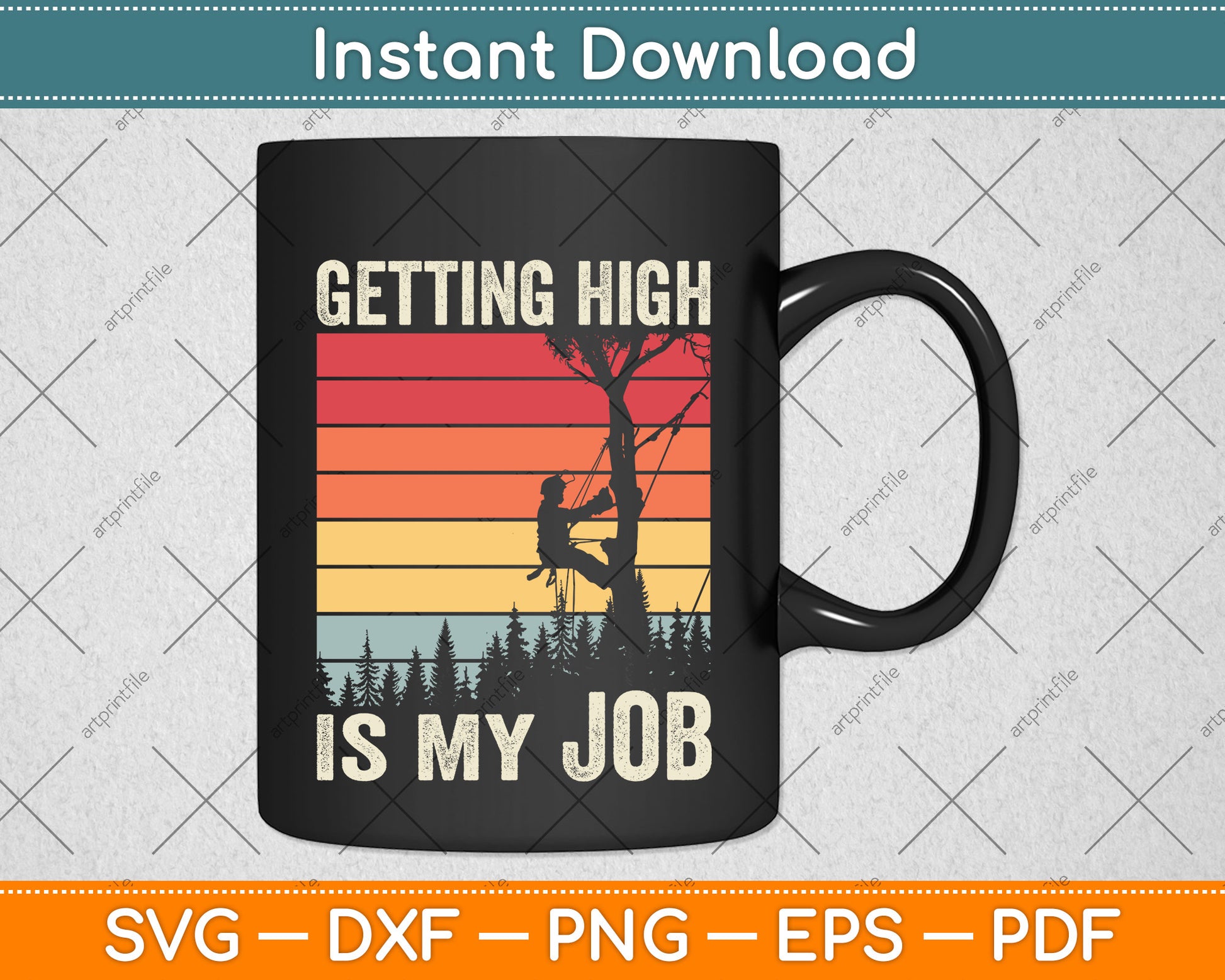 Getting High Is My Job Vintage Svg Png Dxf Digital Cutting File