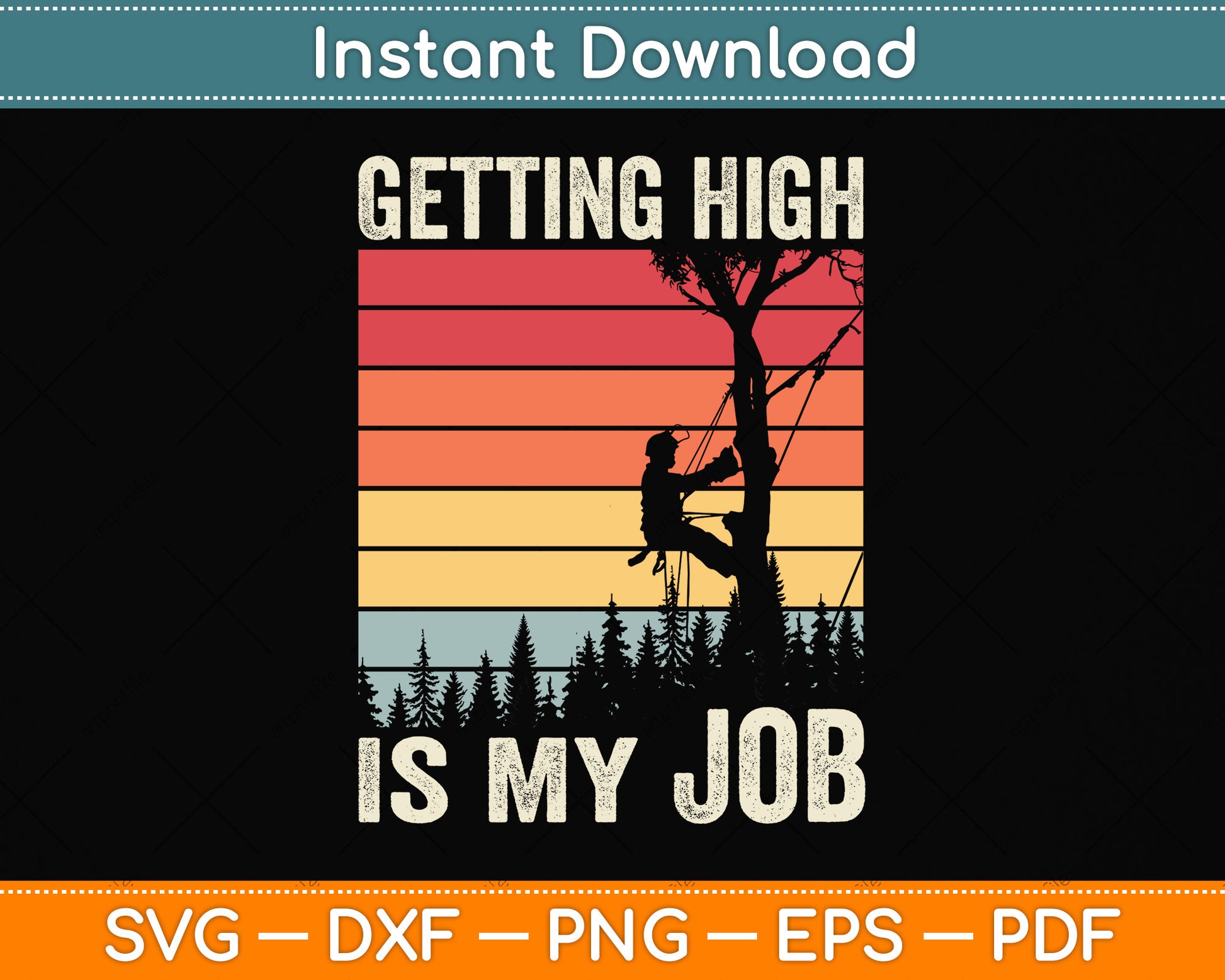 Getting High Is My Job Vintage Svg Png Dxf Digital Cutting File