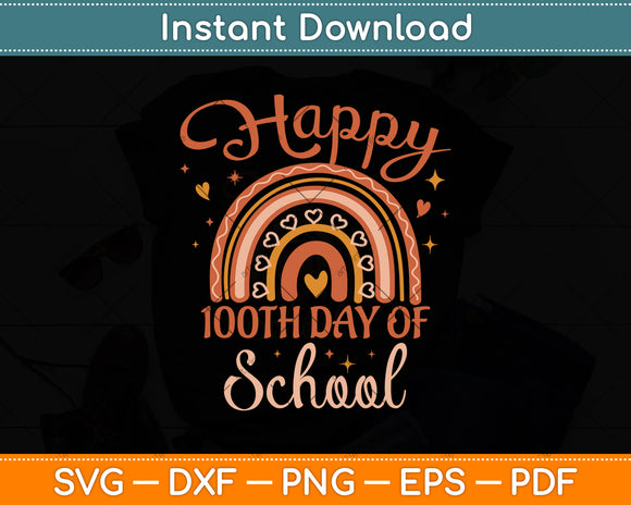 Happy 100th Day of School Svg Png Dxf Digital Cutting File