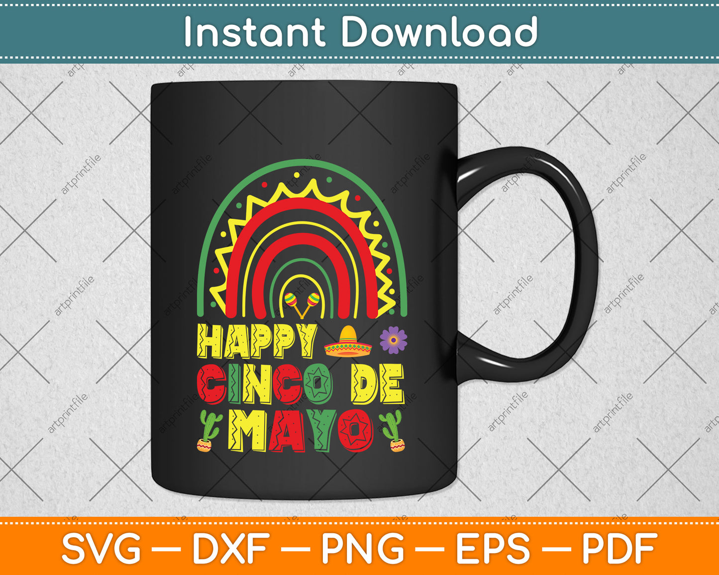 Happy Cinco De Mayo Svg Png Dxf Digital Cutting File