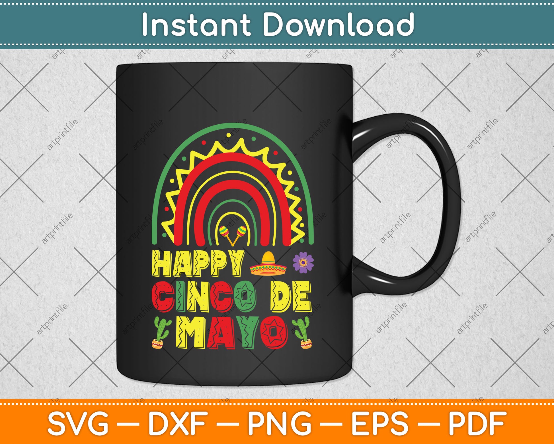 Happy Cinco De Mayo Svg Png Dxf Digital Cutting File
