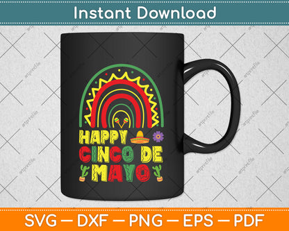 Happy Cinco De Mayo Svg Png Dxf Digital Cutting File