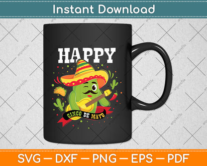 Happy Cinco de Mayo Dabbing Svg Png Dxf Digital Cutting File