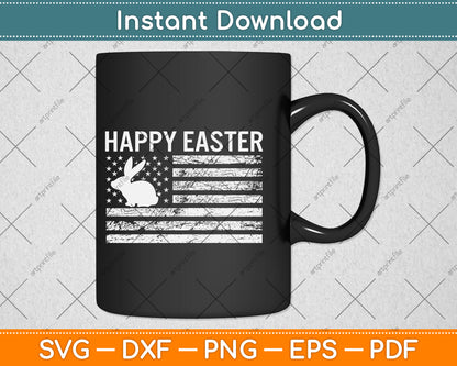 Happy Easter Bunny American Flag Svg Png Dxf Digital Cutting File