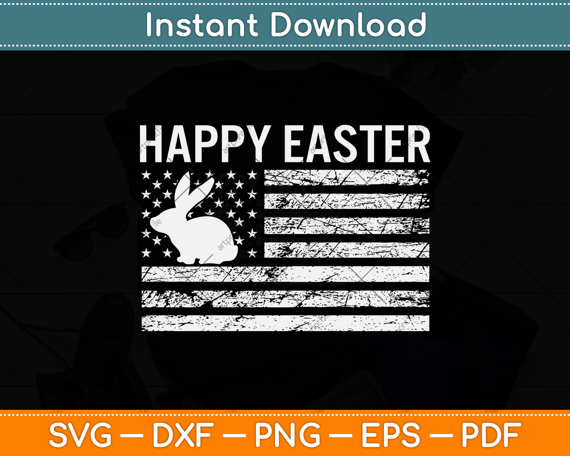 Happy Easter SVG, PNG, PDF, Easter PNG, Easter bunny svg, Happy easter cut  file