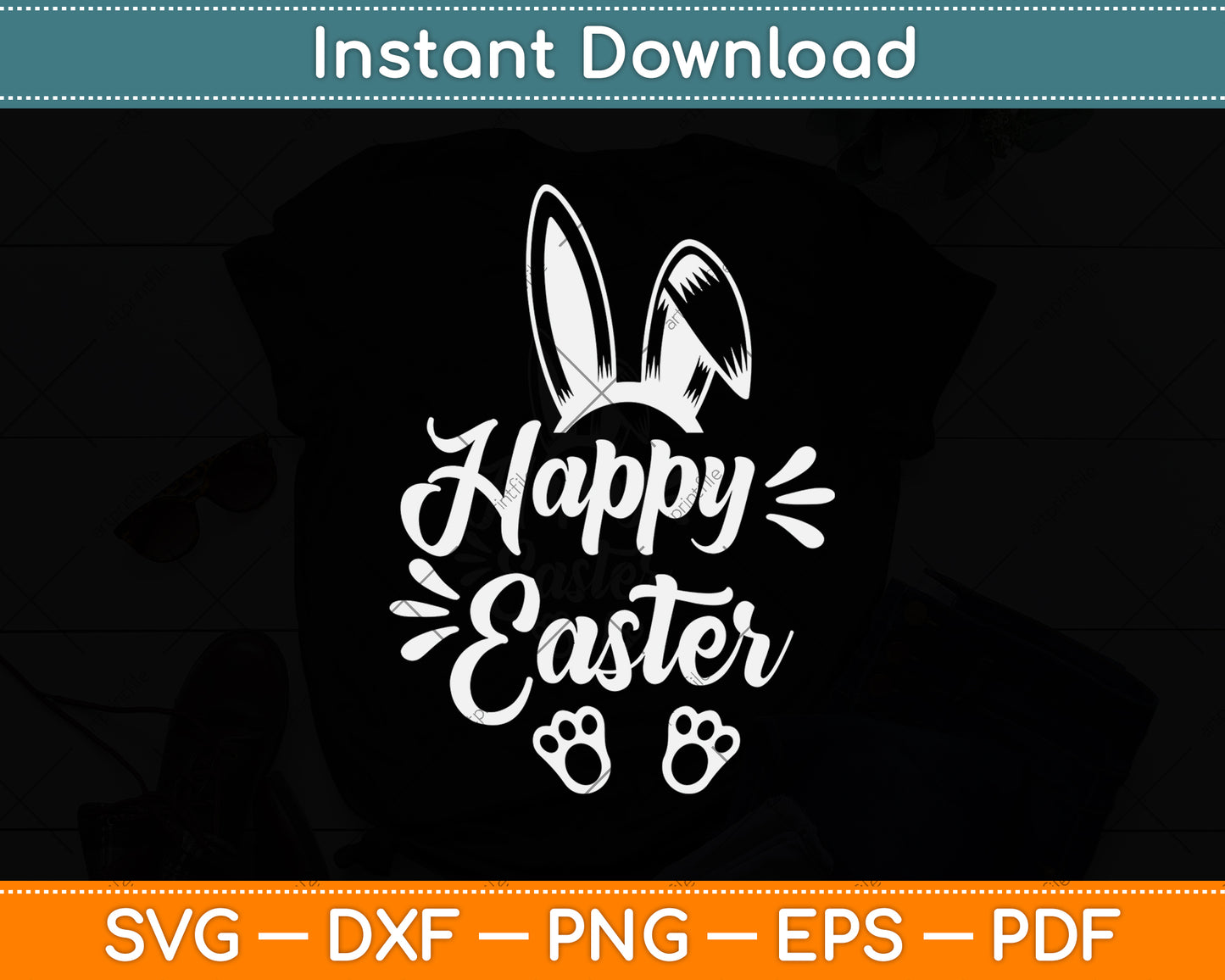 Happy Easter Bunny Rabbit Face Funny Easter Day Svg Png Dxf Digital Cutting File