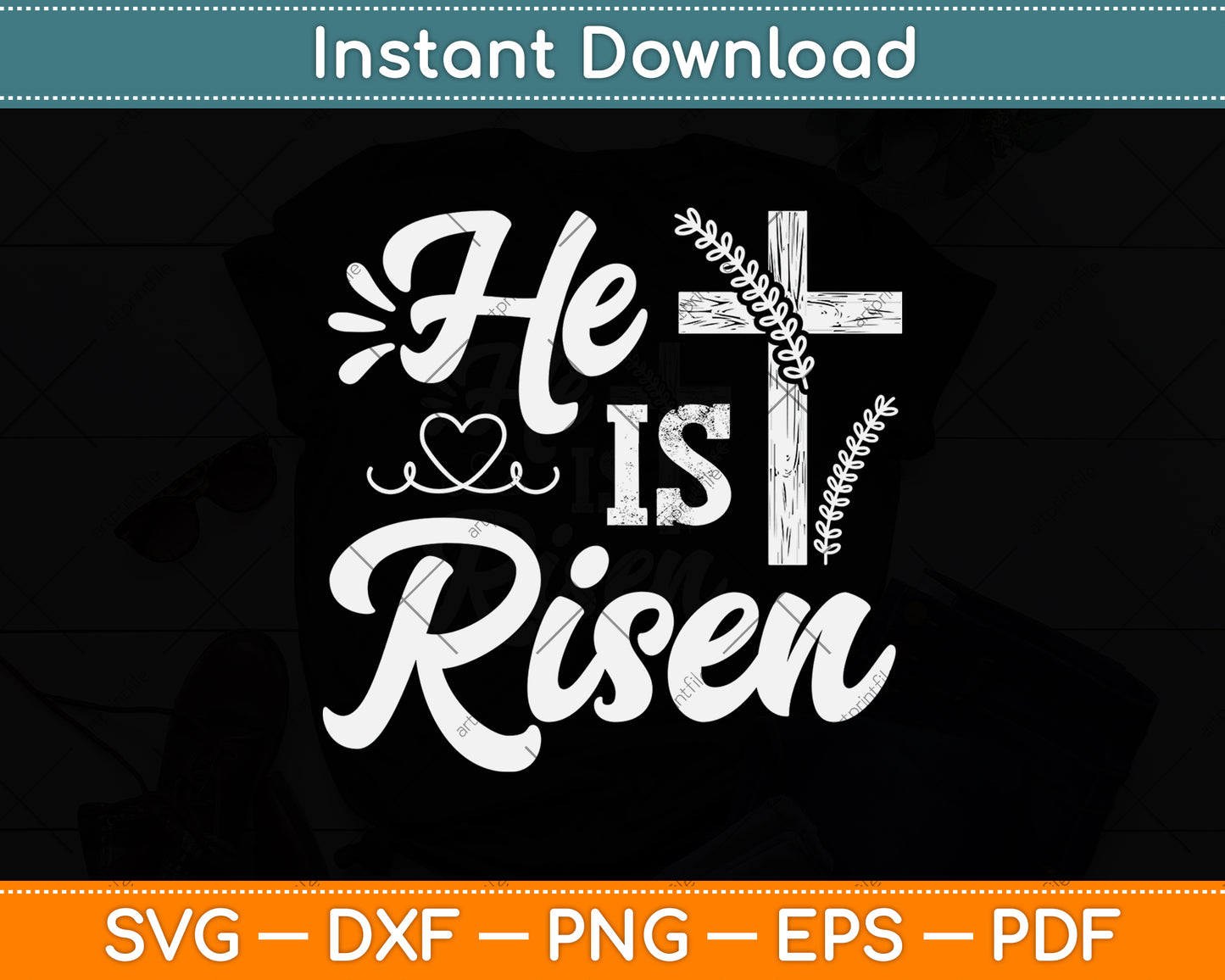 He Is Risen Christian Gifts Happy Easter Svg Png Dxf Digital Cutting File